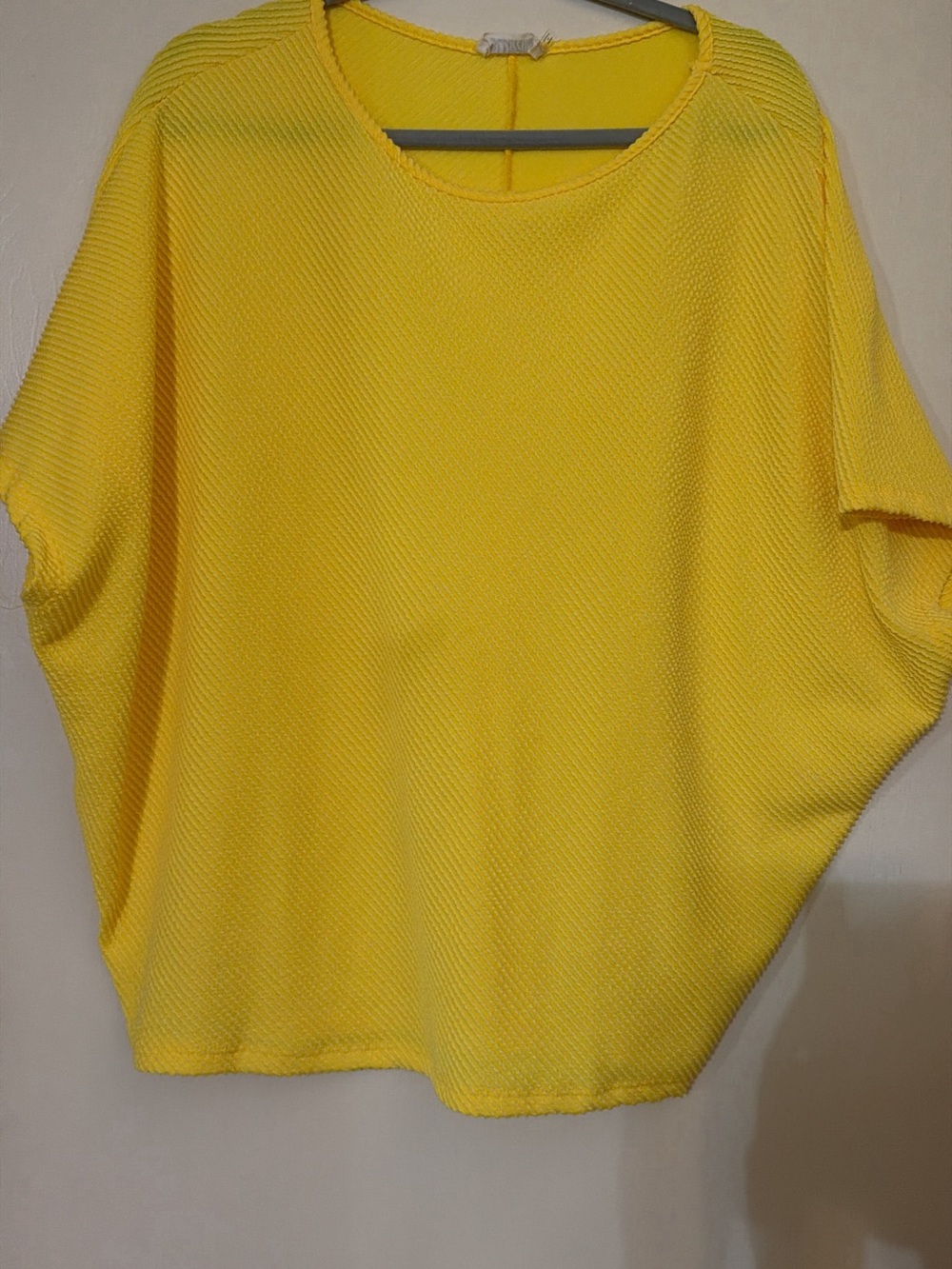 Women's Yellow Knit Batwing Top